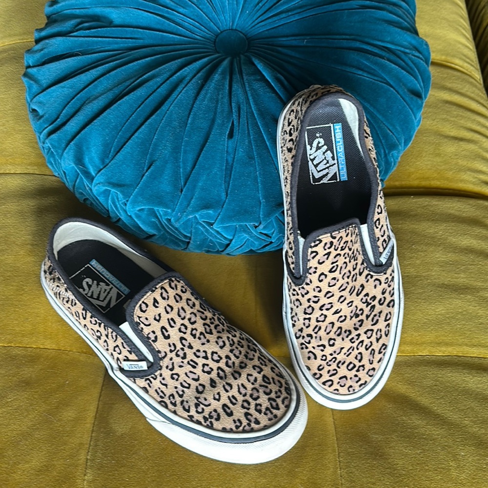 Leopard vans slip on ultracush